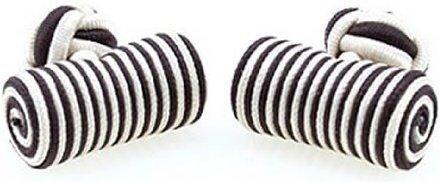 Teroon Unisex-Manschettenknopf Seidenrolle schwarz weiß (610566)