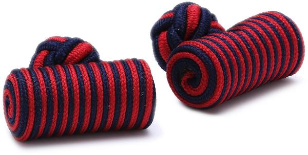Teroon Unisex-Manschettenknopf Seidenrolle rot blau (610504)