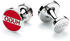 Hugo Runde Manschettenknöpfe aus Messing mit Logo und farbigem Emaille-Einsatz (50401048) rot