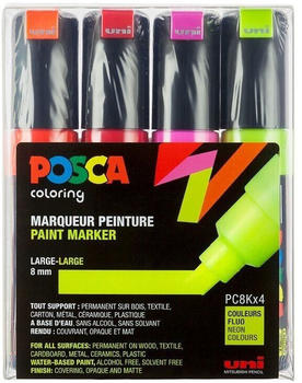 uni Posca PC-8K 8mm Neon 4 Stück