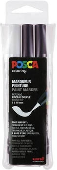 uni Posca PCF-350 1-10mm schwarz/wei&szlig; 3 St&uuml;ck