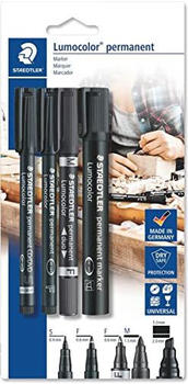 Staedtler Lumocolor Permanent-Marker-Set 4-teilig schwarz (60 BK)