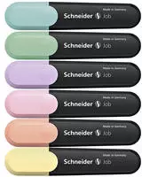 Schneider 115097, Schneider Job Pastell Textmarker farbsortiert, 6 St.