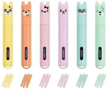 Legami 6er Set Mini-Textmarkern - Teddy&lsquo;s Style