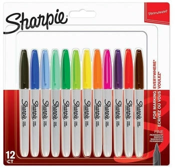 Sharpie Permanent Markers Fine Point (12pcs)