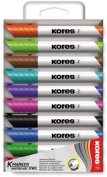 Kores K-Marker XW1 Whiteboard Marker mit Rundspitze, Set von 10 sortierten Farben (20800)