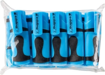 edding Textmarker 7 mini highlighter 1-3 mm (10 Stück) Polybeutel neonblau