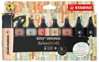 STABILO BOSS ORIGINAL NatureCOLORS Textmarker mit Keilspitze 8er Etui (70/8-2-1)
