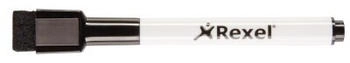 nobo Mini Whiteboard-Stifte mit magnetischer Radierkappe, 2 mm Spitze, 6er-Pack, schwarz (2104184)