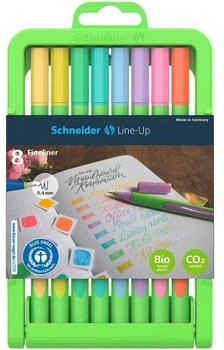 Schneider Optics Line-Up Pastell Fineliner Strichst&auml;rke 0,4 mm, 8 St&uuml;ck, farbig sortiert (191088)