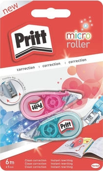 Pritt Korrektur Micro Roller 5 mm x 6 m, pink und blau, 2 St&uuml;ck (PRKM2)