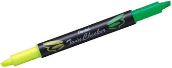 Pentel Twin Checker Textmarker gelb/hellgrün 1-3,5mm (SLW8-GK)