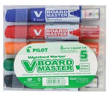 Pilot V-Board Master BeGreen Whiteboardmarker Set 5 Farben Keilspitze 2,2-5,2mm (5081S5BG)