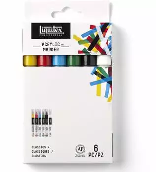 Liquitex Paint Marker Set, Feine Spitze 2mm, 6er-Pack (4690002)