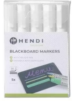 Hendi Kreidemarker 6mm Wei&szlig;, 5er-Set (664209)