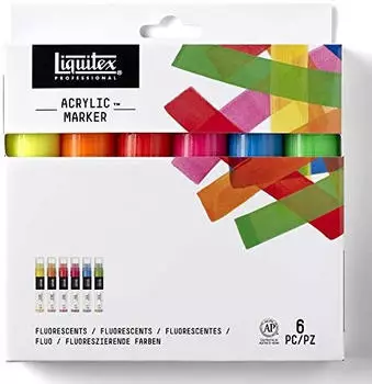 Liquitex Paint Marker Set Breitspitze 15mm Fluo 6-teilig (4690005)