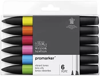 Winsor & Newton ProMarker Set 6 Lebhafte Töne (0290110)