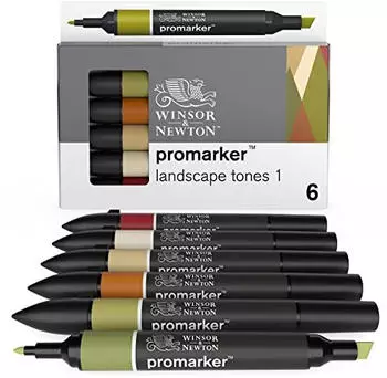 Winsor & Newton ProMarker Landschaft Marker-Set, 6 Farben (0290117)