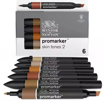 Winsor & Newton Promarker Hautton-Set, 6 Farben, 2er-Pack (0290115)