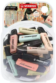 STABILO BOSS ORIGINAL NatureCOLORS Textmarker 7 Farben, 60er Display (70/60-2-1)