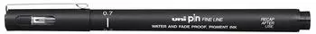 Mitsubishi Pencil Pin Fineliner Zeichenstift 0,8mm schwarze Tinte, 3er-Pack (PIN 0.8-200)