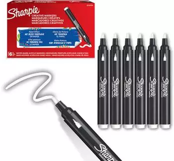 Sharpie Creative Marker Acrylfarb-Stifte, Rundspitze, Wei&szlig;, 6 St&uuml;ck (2218126)