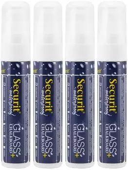 Securit Kreidemarker Waterproof Large, weiß, 4er-Etui (SMA820-V4-WT)