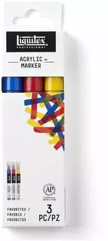 Liquitex Professional Paint Marker Feine Spitze, Primärfarben, 3er-Set (3699243)