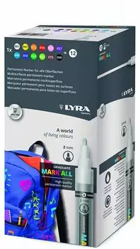Lyra Mark All Permanentmarker 2mm Sortiert, 12er-Set (L6821120)