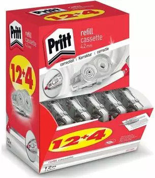 Pritt Korrekturroller Nachfüllkassette Flex 4,2mm x 12m, 16 Stück (PRX4M)