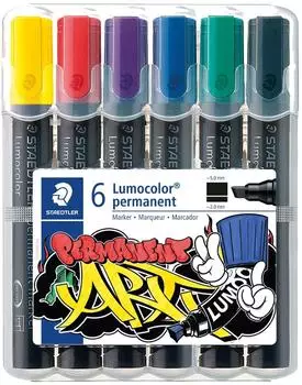 Staedtler Lumocolor Permanentmarker 2-5mm, 6er-Set (350 WP6-1)