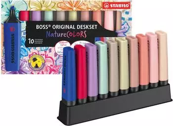 STABILO BOSS Original NatureColors Wildflower Textmarker, 10er Tischset (7010-3-5)