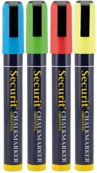 Securit Kreidemarker ORIGINAL MEDIUM, Keilspitze 2-6mm, 4er-Set (SMA510-V4)