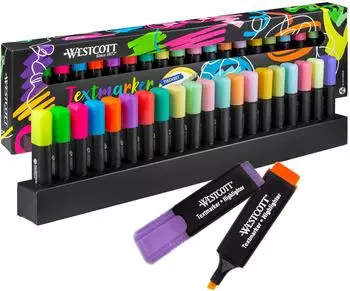 Westcott Textmarker Tischset, Neon & Pastell, 20 St&uuml;ck (E-744250 00)