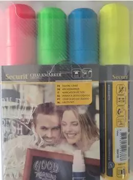Securit Kreidemarker ORIGINAL LARGE, Blockspitze 7-15mm, 4er-Set mehrfarbig (SMA720-V4)