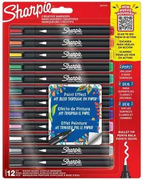 Sharpie Creative Marker Acrylfarb-Stifte, wasserbasiert, ohne Durchbluten (2201070)