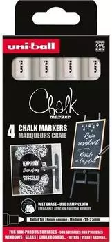 Mitsubishi Pencil Chalk Marker PWE5M/4 PF weiß, 4er-Set (186200)