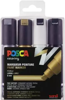 Mitsubishi Pencil PC-8K Marker breite Keilspitze, 4er-Set (182602)