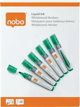 nobo Boardmarker Liquid Ink, Rundspitze 3mm, gr&uuml;n, 10 St&uuml;ck (1915380)