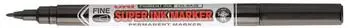 Mitsubishi Pencil Super Ink Ölbasierter Marker 0,9mm Spitze, schwarz, wasserfest (12er-Pack)