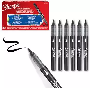 Sharpie Brush Tip Acrylfarbe auf Wasserbasis, schwarz, Kinder (2218069)