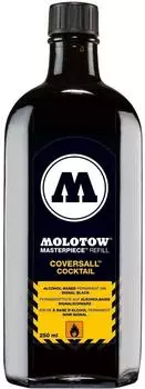 MOLOTOW COVERSALL Cocktail Alcohol Nachf&uuml;llflasche 250ml, signal black (MO691760)