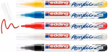 edding 5300 Acrylmarker fein, 5er-Set, basic (4-5300-5S)