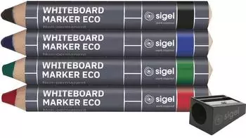 sigel BA013 Whiteboard-Marker Set 4-farbig, Kegelspitze 1-5mm (BA013)