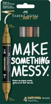 Faber-Castell Multimark Metallic Acrylmarker-Set, 4 Farben (FC186004)