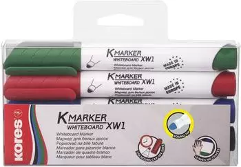 Kores K-Marker Whiteboard-/Flipchart-Marker, Rundspitze 3mm, 4er-Set (M20843)