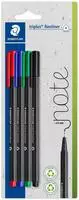 Staedtler 334-S BK4, Staedtler Fineliner triplus rPP, sort. 4St BK