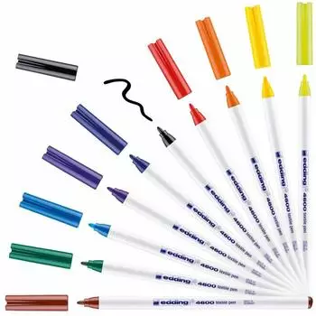 edding Textilstift Rundspitze 1mm, 10er-Set, mehrfarbig (4600)