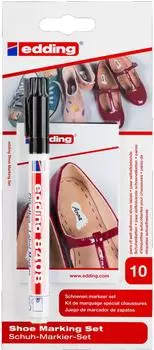 edding 8408 Schuh-Markier-Set schwarz, 0,75mm Spitze, 10 St. (4-8408-1001)