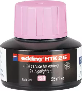 edding HTK 25 Nachf&uuml;lltinte f&uuml;r Textmarker 24, pastellrosa, 25ml (4-HTK25138)